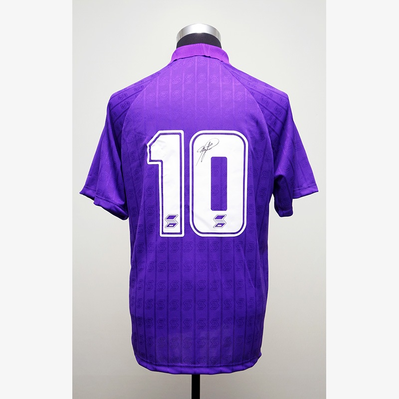 バッジョ直筆サイン入りフィオレンティーナ89/90復刻版ホーム