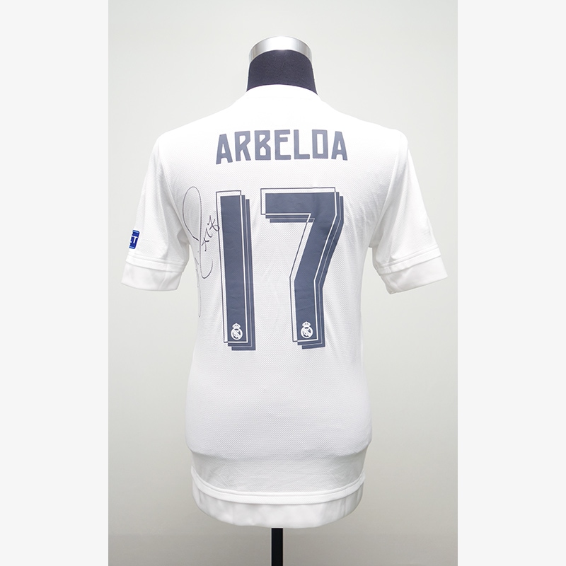 アルベロア直筆サイン入り実使用レアルマドリード15/16ホーム