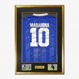 マラドーナ直筆サイン入りアルゼンチン代表1986復刻版ホーム
