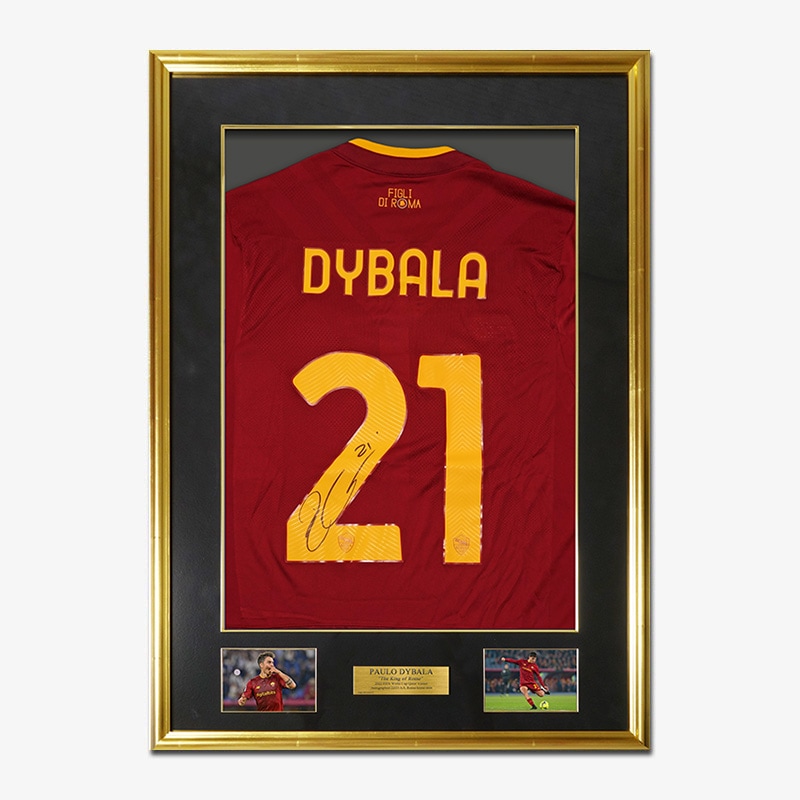 ディバラ直筆サイン入りASローマ22/23ホームユニフォーム特製フレーム
