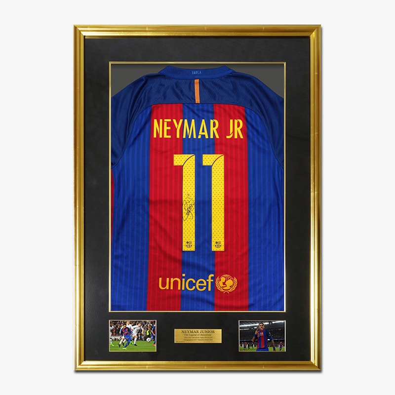 ネイマール直筆サイン入りバルセロナ16/17ホームユニフォーム特製