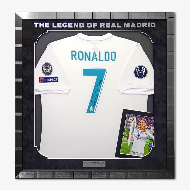 ロナウド直筆サイン入りレアルマドリード17/18ホームユニフォーム特製