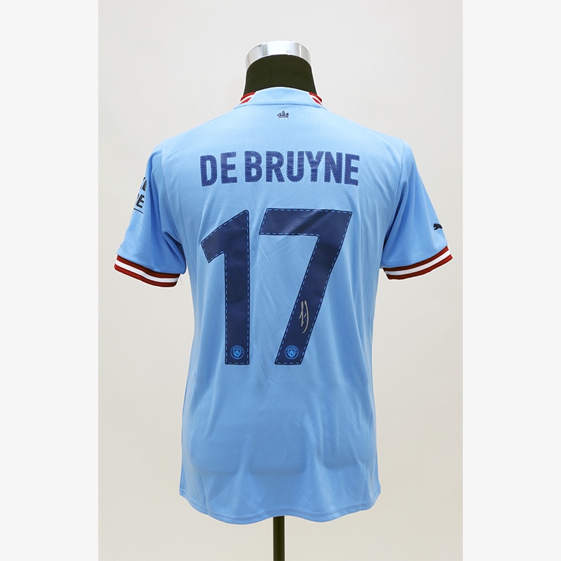 デ・ブライネ直筆サイン入りマンチェスターシティ22/23ホーム