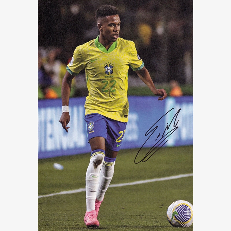 エステバン直筆サイン入りブラジル代表2024フォト (デビュー) | THE DUGOUT