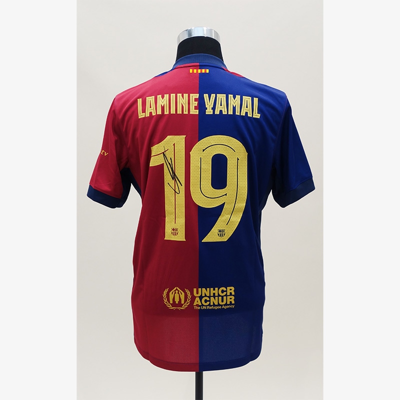 ヤマル直筆サイン入りバルセロナ24/25ホームユニフォーム | THE DUGOUT