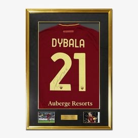 ディバラ直筆サイン入りユベントス17/18ホームユニフォーム (CLパッチ