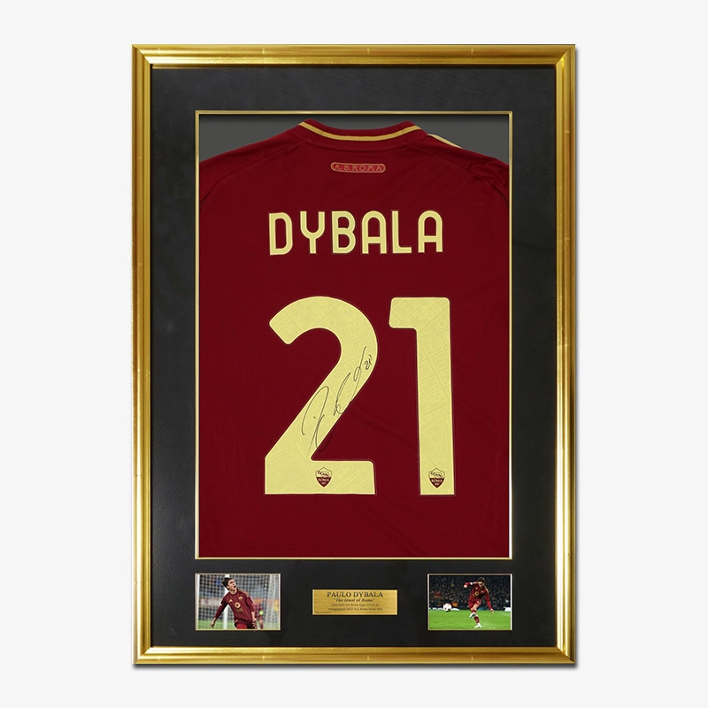 ディバラ直筆サイン入りASローマ24/25ホームユニフォーム特製フレーム