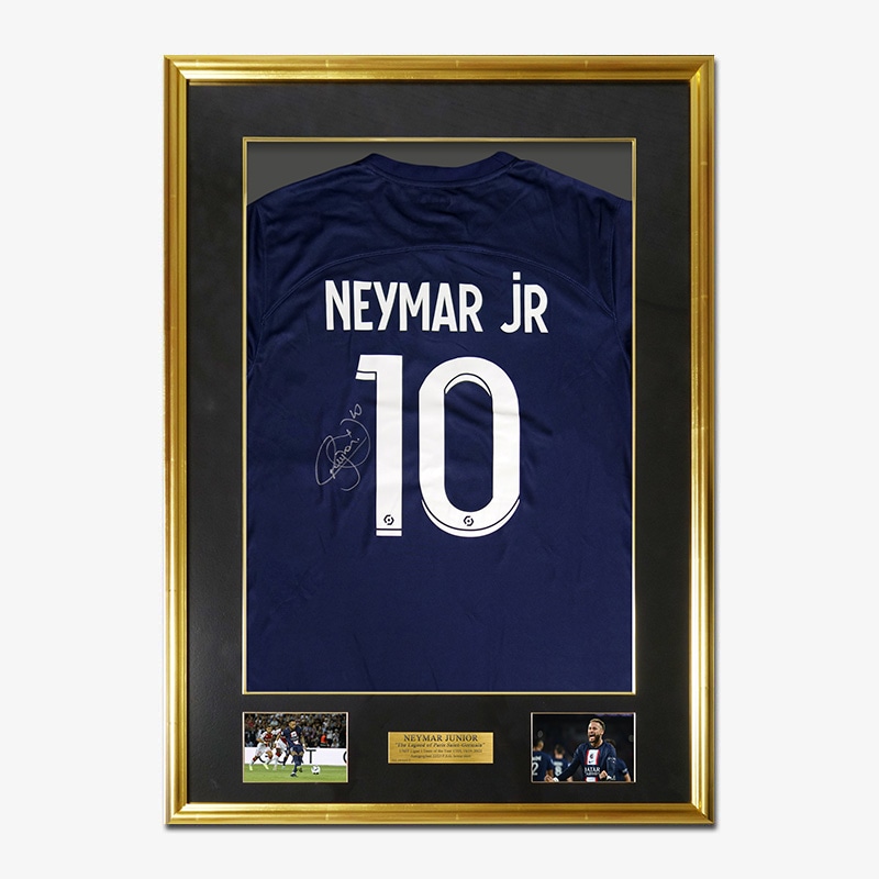 ネイマール直筆サイン入りPSG22/23ホームユニフォーム特製フレーム