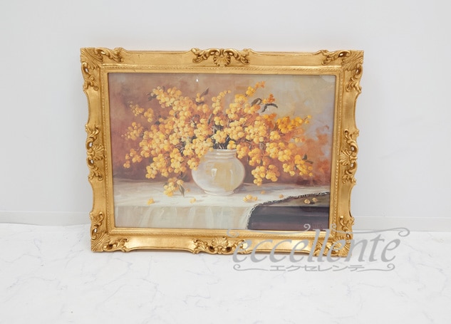 イタリア製 額絵 大 イエローフラワー Ⅱ｜Framed Artwork - Large