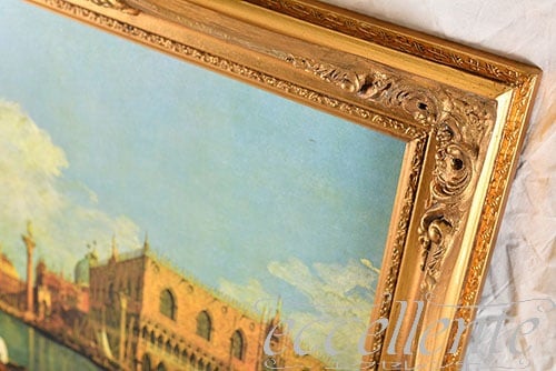 イタリア製 額絵 大 ベネチアゴンドラ｜Q810807111 | イタリア家具