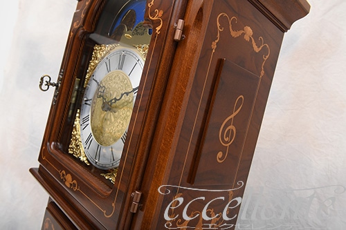 イタリア製 ホールクロック 象嵌入り Walnut root inlay｜CO-453803