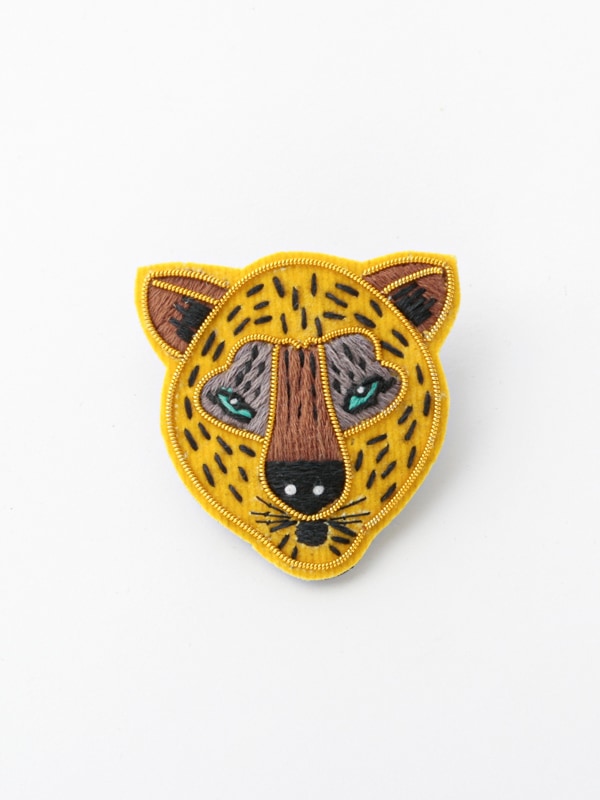 ザリ刺繍ブローチ （レオパード) M21-1434｜KANKAN ONLINE SHOP【公式】