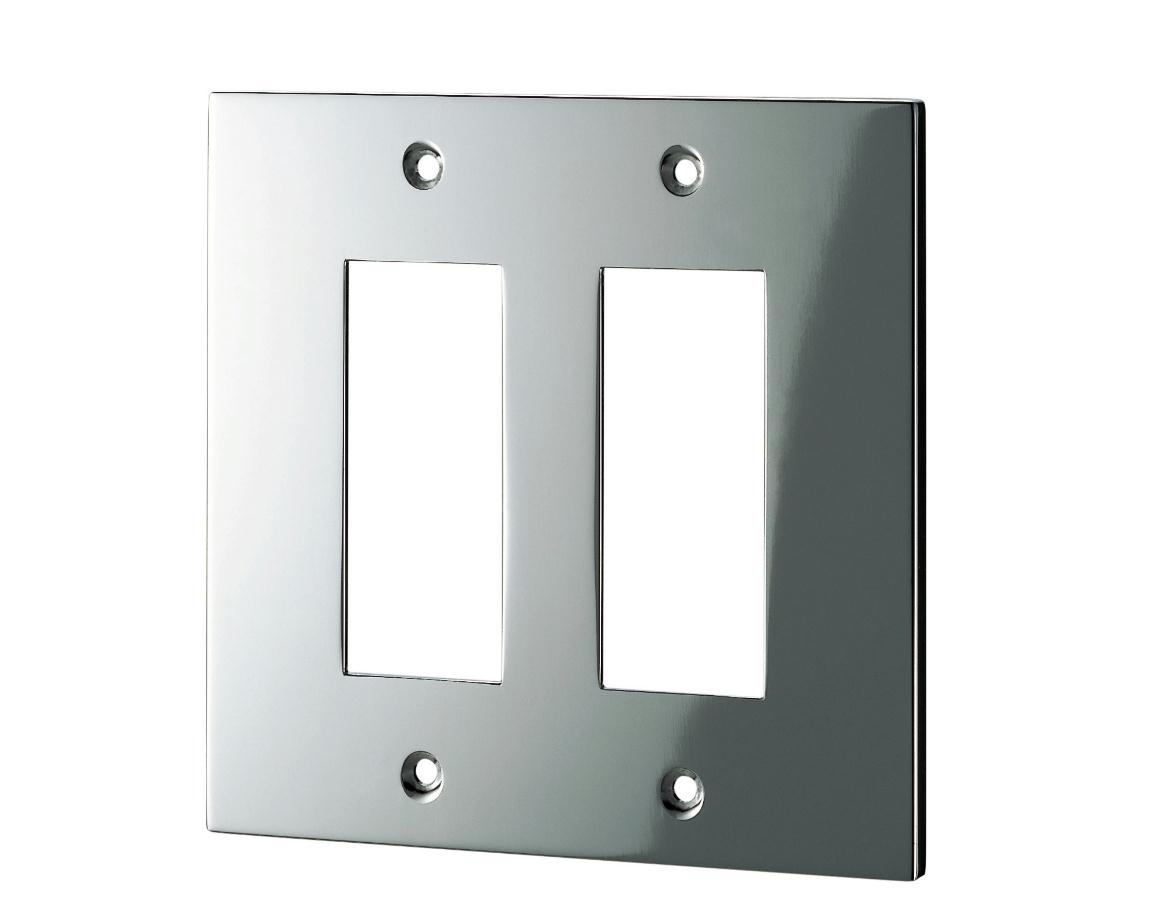 スイッチプレート(真鍮・鏡面シルバー） 38S 80×126×6.5