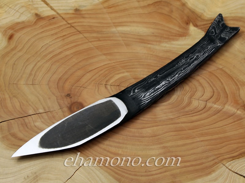 藤廣作 墨流し「小鮎」小刀