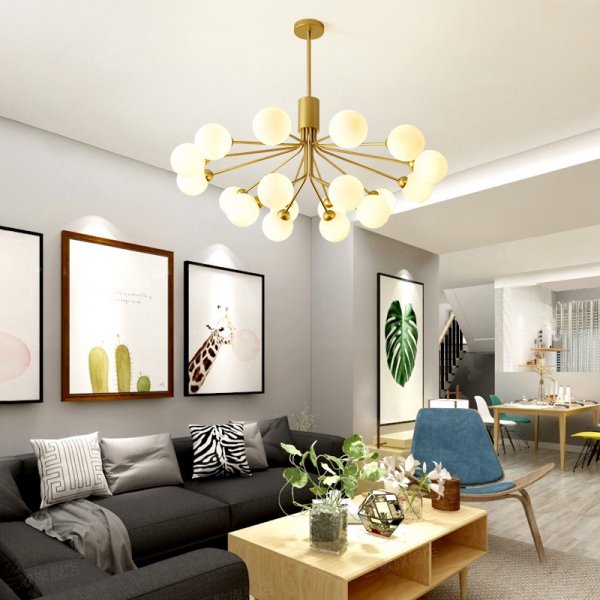 デザイン照明 バブルシャンデリア ブラックorゴールド（9／12／18灯