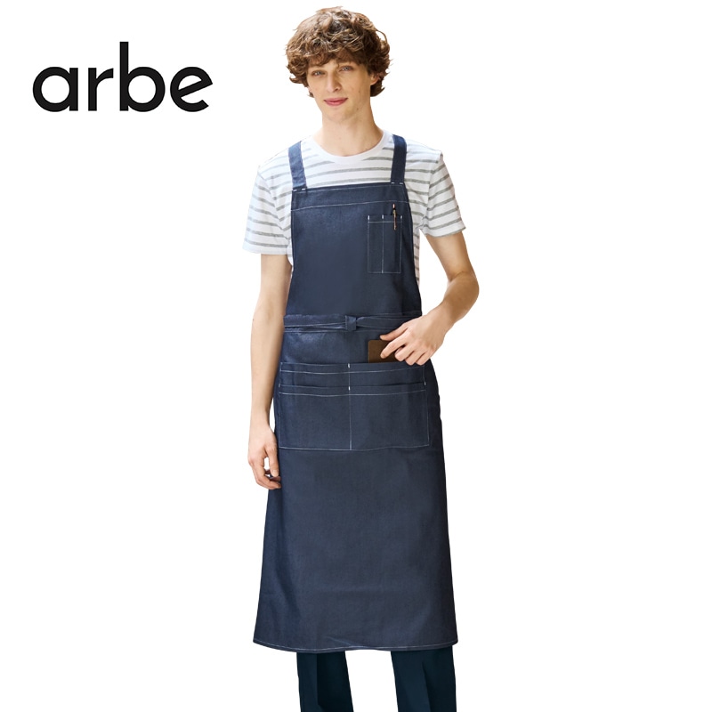 公式] デニム胸当てエプロン T8262