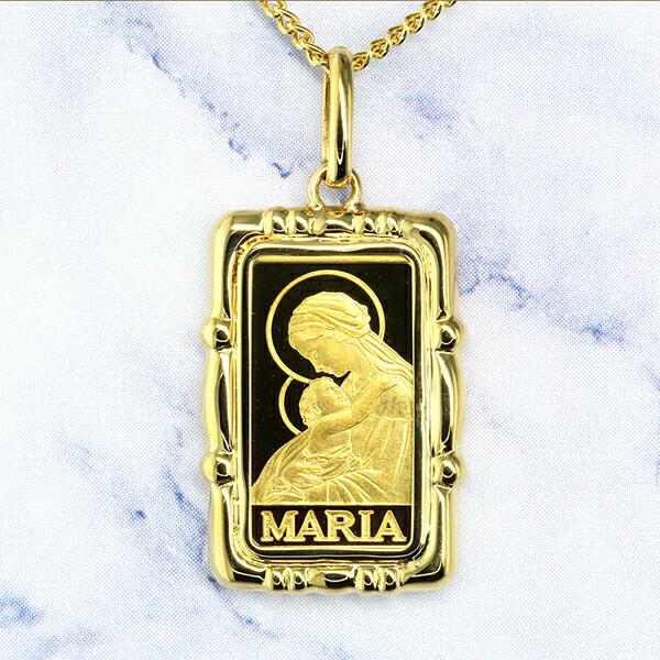 ネックレス 純金 インゴット マリア 金貨 コイン ペンダント PAMP社 1g