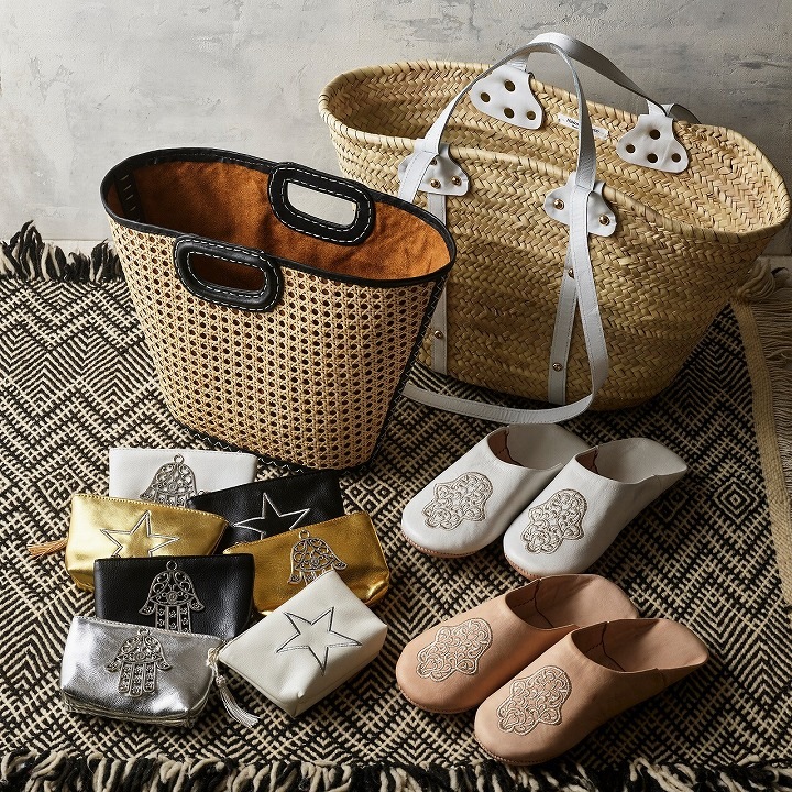 星刺繍ポーチミニ シルバー | ポーチ | FATIMA MOROCCO