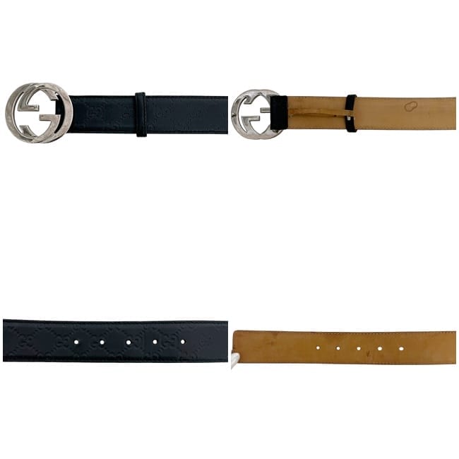 グッチ ベルト ブラック シマ 114984 525040 ウエスト 99cm レザー