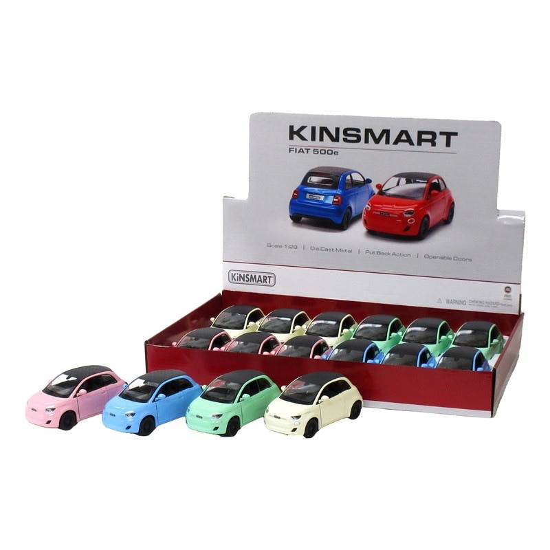 KiNSMART ミニカー 1:28 フィアット 500e パステル 4色アソート No.201