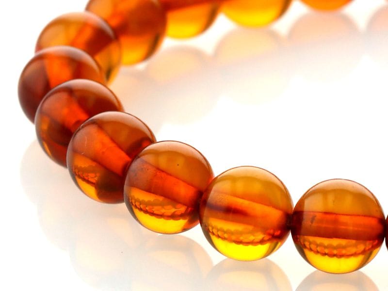 天然アンバー（琥珀） ブレスレット 8mm玉 No.16 最高級（5A）｜最高級