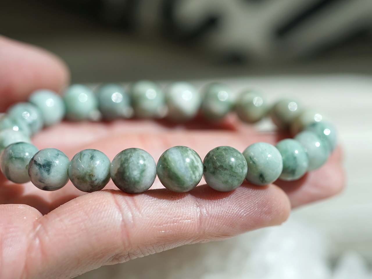 糸魚川産 翡翠 ブレスレット 10mm玉 No.1 最高級 【プレミアム】｜最
