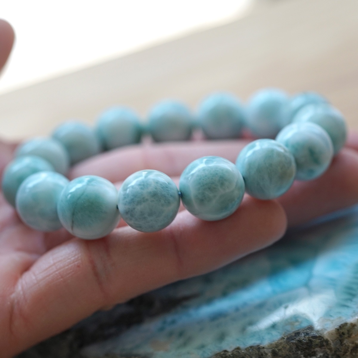 ラリマー ブレスレット 13mm玉 No.48 [ 画像現物・一点物 ] ｜最高級