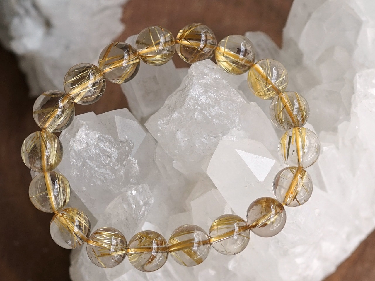 タイチンルチル ブレスレット 11mm玉 No.29 最高級（5A） ｜最高級