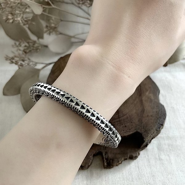 4面スタンプバングル | バングル,シルバーバングル | インディアン