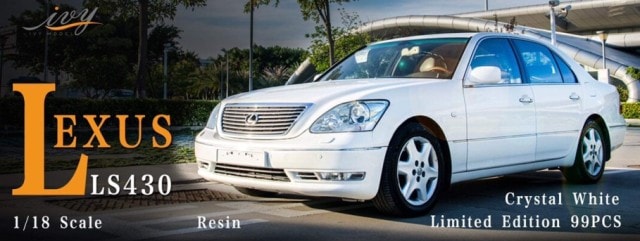 予約 IVY MODEL 1/18 レクサス Lexus LS430 Crystal White 99台限定