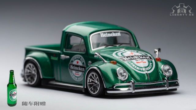新品 Liberty 64 1/64 ビートル ピックアップ Beetle Pickup. Heineken