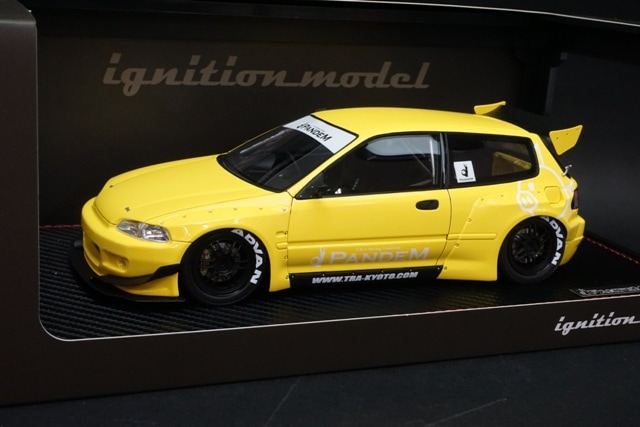 1/18 イグニッションモデル IG1053 PANDEM シビック (EG6) イエロー