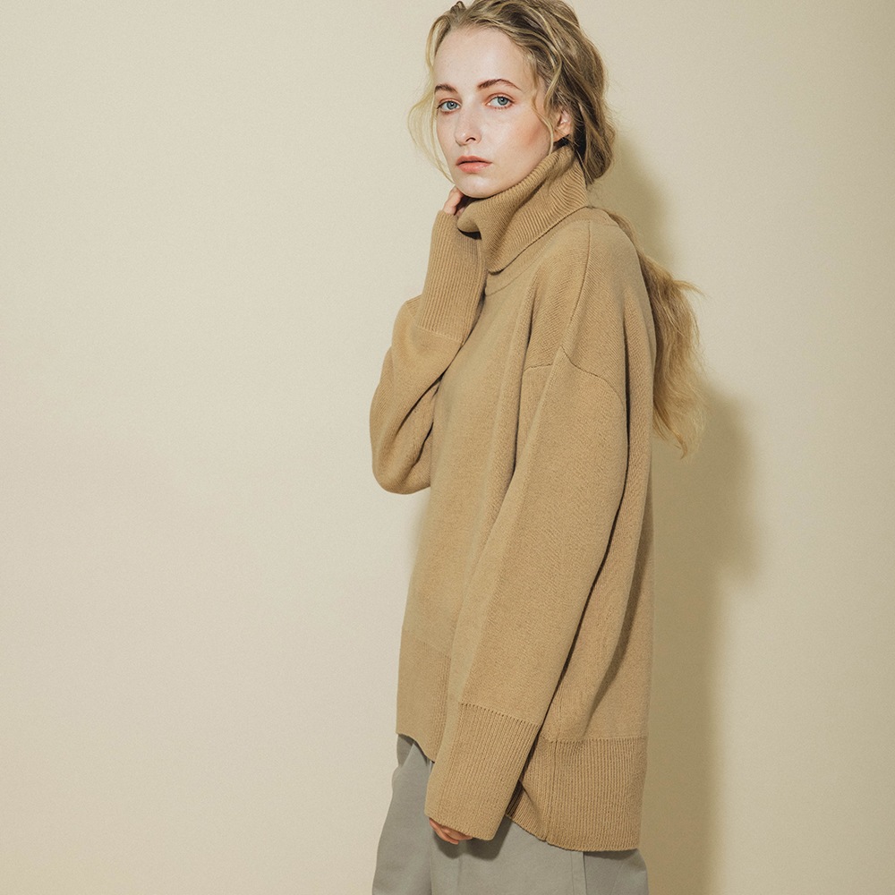 カシミヤ100％ Wフェイスオフタートルネック | Women's Knit | FUKAKINET