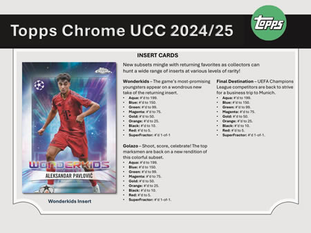 2024-25 TOPPS CHROME UEFA CLUB COMPETITIONS JUMBO BOX（送料無料）