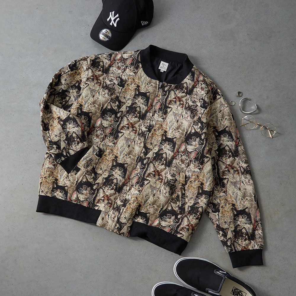 ゴブラン総柄織り ジップアップブルゾン | Revo. | JUGLANS