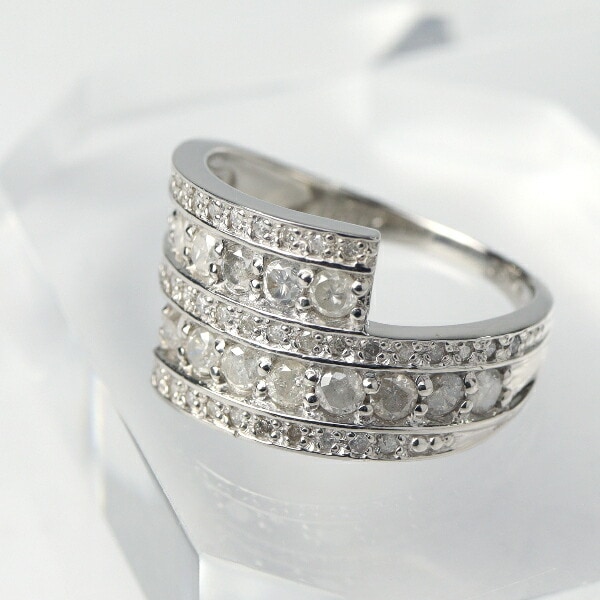 PT900 1.0ct ダイヤモンド ツイスト リング 指輪 プラチナ 天然 ダイヤ