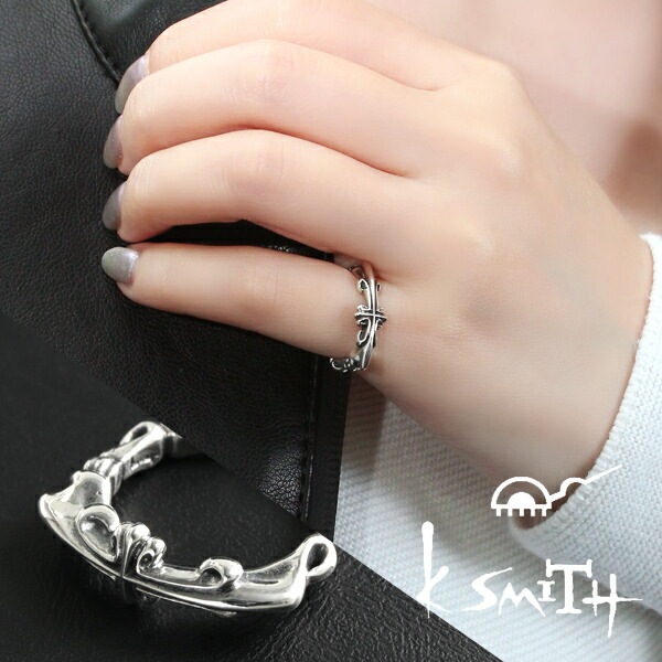 K-SMITH アンティーク風 クロス リング 4号 5号 6号 7号 指輪 関節