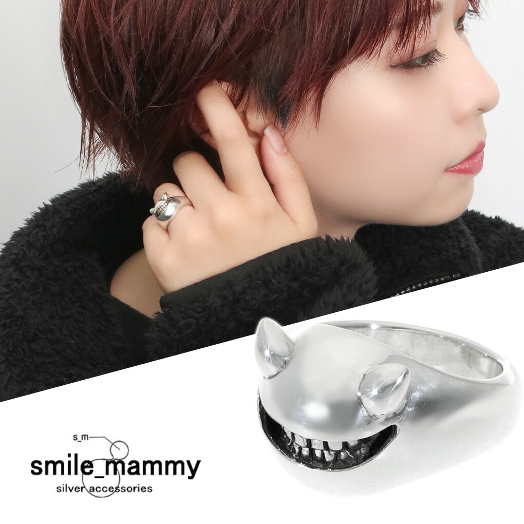 smile_mammy ツノ スマイル リング 指輪 5～18号 シルバー925 ドーム