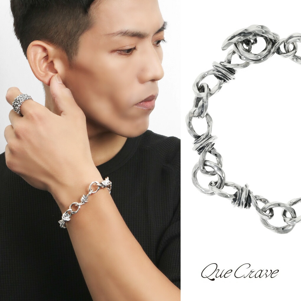 Que Crave デザインチェーン マンテル ブレスレット シルバー925