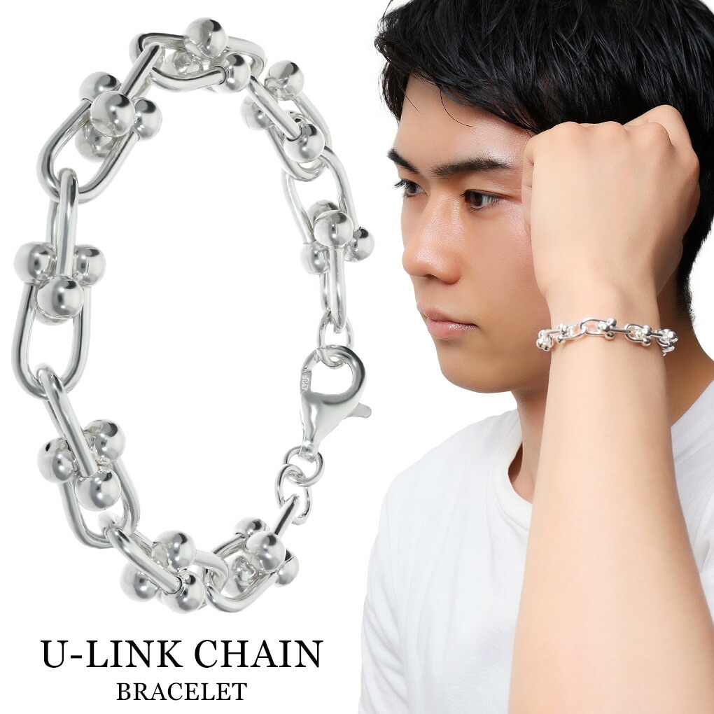 シルバー925 リンクチェーン ブレスレット シルバー 17～21cm シンプル