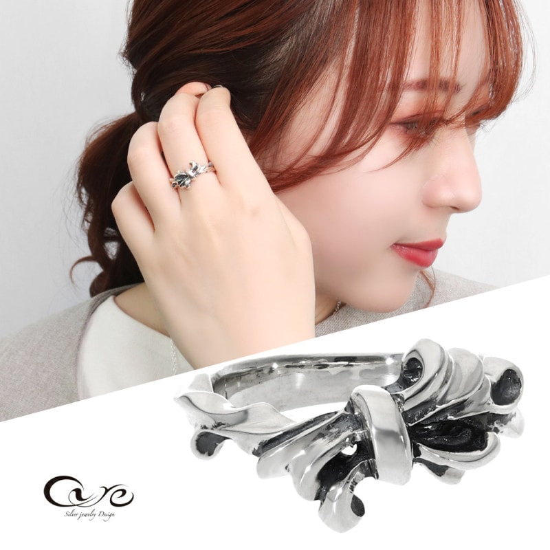 cure ウェーブ リボン リング 指輪 3～29号 シルバー 925 波 曲線