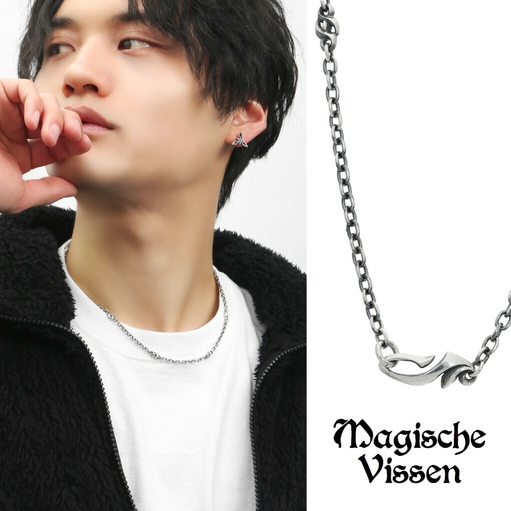 トライバル 炎 チェーンネックレス シルバーチェーン ネックレス