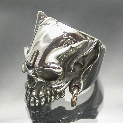 シルバーリング 18金ピアス・デビルスカル シルバーリング 11～27号