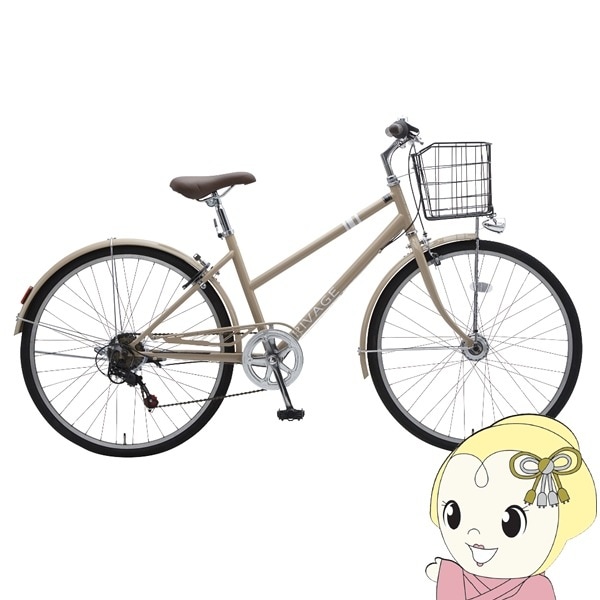 自転車 26インチ 外装6段変速 シティサイクル LEDオートライト