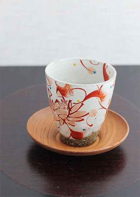 虚空蔵窯 フリーカップ（赤絵花唐草）｜九谷焼のうつわ｜和食器通販 じろや