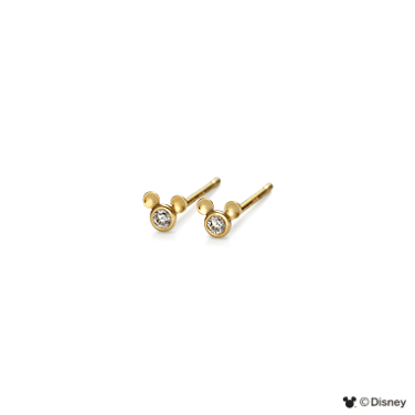 ディズニー】K.UNO ケイウノ ミッキーマウス / ピアス K18イエロー