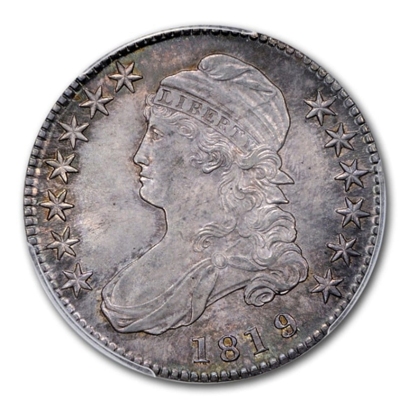 1819/8年 キャップド バスト ハーフダラー 銀貨 50セント イーグル