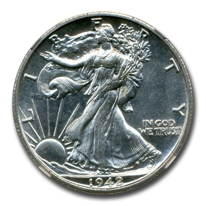 1942年 ウォーキング リバティ ハーフ ダラー 銀貨 50セント イーグル