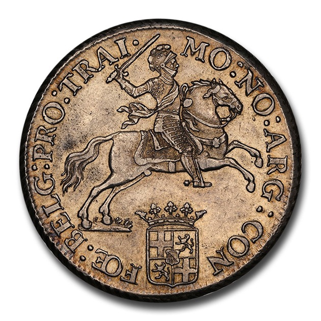 オランダ シルバーライダー 2デュカトン銀貨 1776年 AU-55 NGC