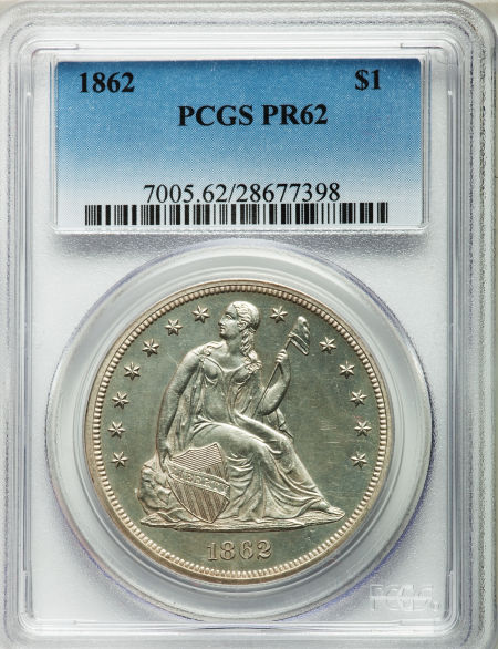 動画あり】リバティ シーテッドダラー1ドル タイプ3 ノー モットー1862